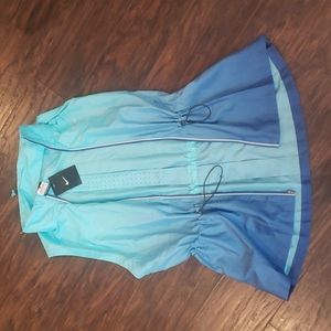 Teal and blue tie die faded vest